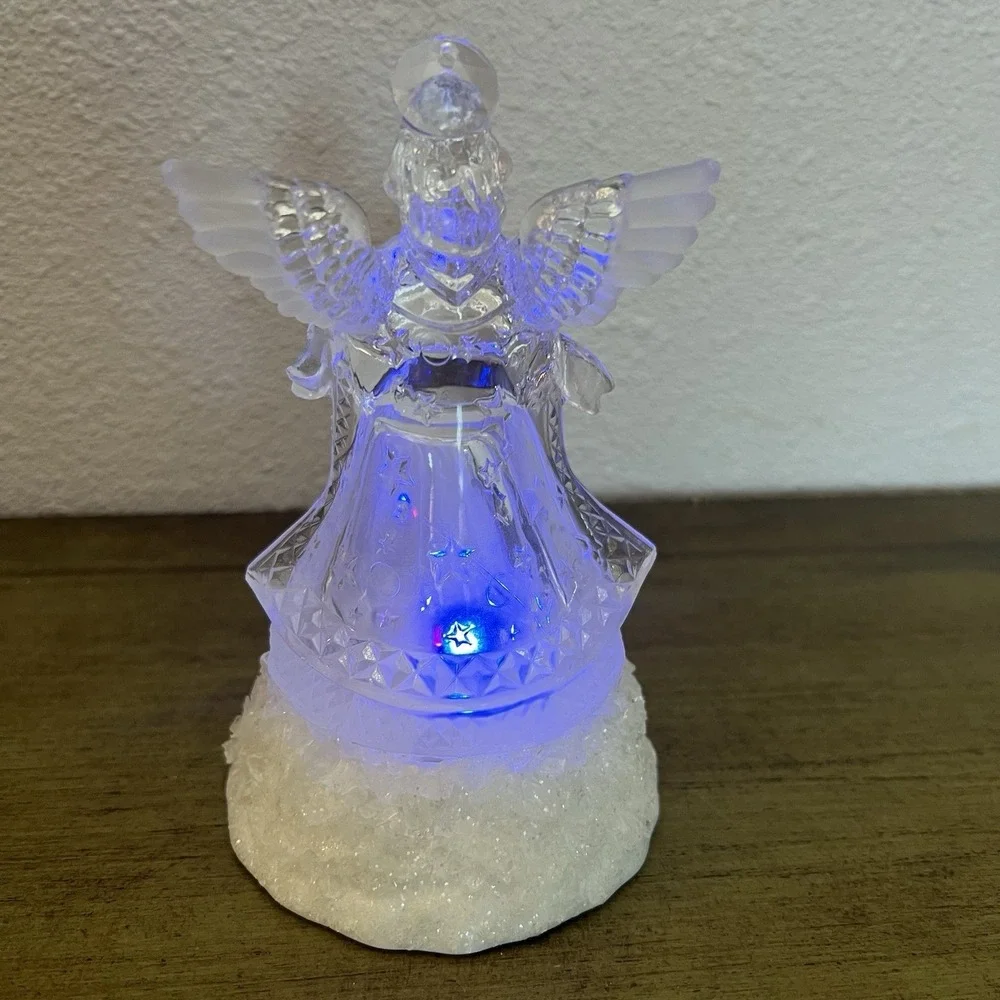 Christmas Angel Hard Plastic Rotating Colors 5.5